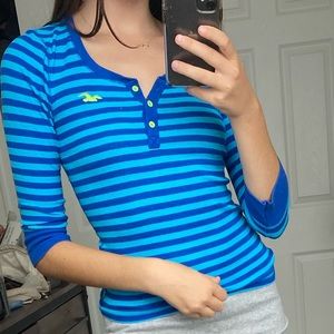 Blue Striped Hollister Top